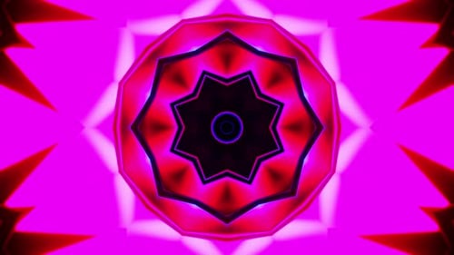 Blue and pink abstract design. Kaleidoscope VJ loop