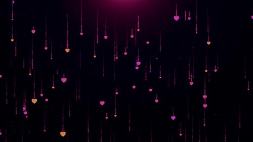 Romantic Falling Hearts Particle Background Loop