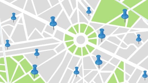 Location Pin Point City Map Animation Background