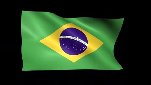Realistic Waving Brazil National Flag Loop