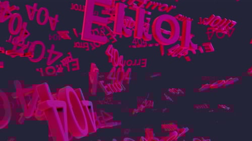 Símbolos de erro flutuando em um fundo escuro