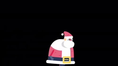 Santa Walking To New Year Merry Christmas Alpha Channel 4K