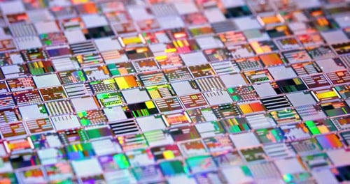 Silicon semiconductor wafer close-up. In electronics, a wafer also called a slice or substrate is a