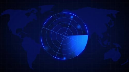 Futuristic Radar Scanning with Global World Map Interface