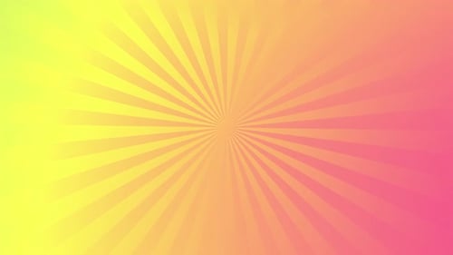 Groovy background with sunburst motion of radial rays and vibrant rainbow colors transitions