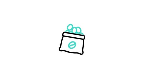 Minimalist Line Art Coffee Bean Sack Icon Animation