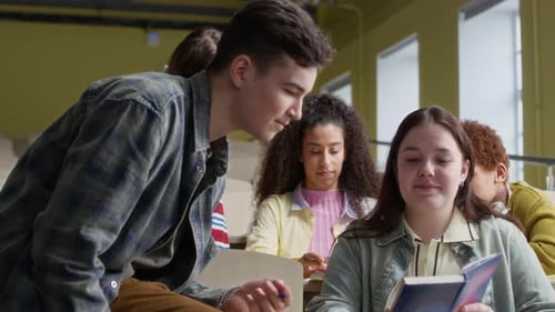 Multicultural Gen Z Peers Having Break in University