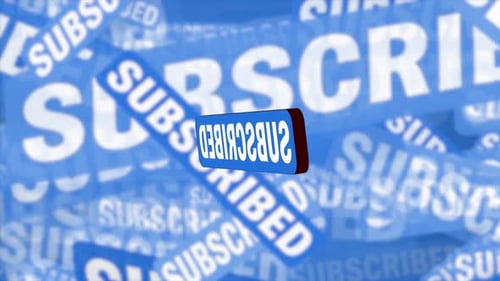 Subscribed 3d Logo Animation With Gradient Abstract Background