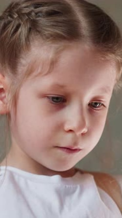 Close Up of a Child with Braided Hair