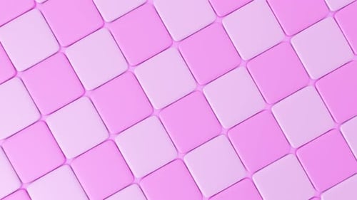 Pink and White Glossy Cartoon Square Tiles Loop Animation Background