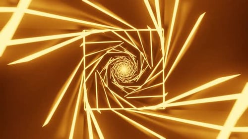 Futuristic Abstract Tunnel with Glowing Geometric Lines