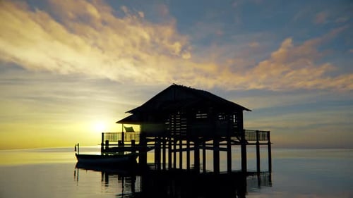 Coucher de soleil et mer à Dock Pier House