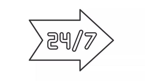 24 by 7 sign line animation