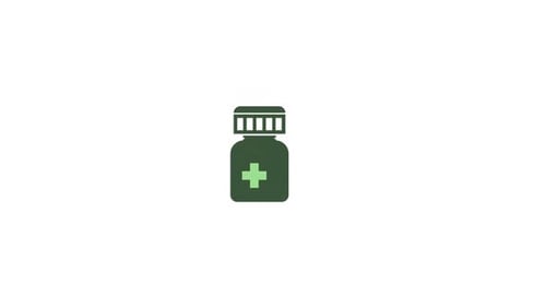 Flat Design Pill Bottle Drop Animation
