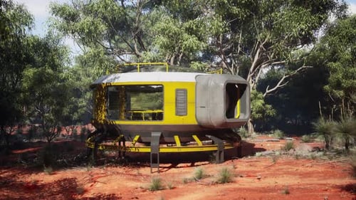 Glass Structure Immersed in Forest Greenery