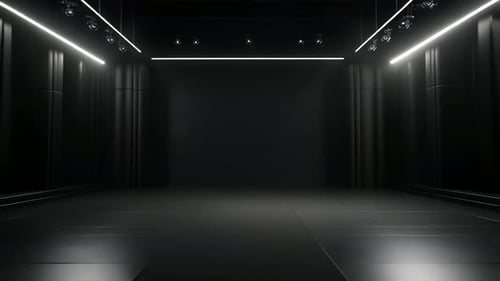 Dynamic Lighting Logo Reveal in Dark Studio