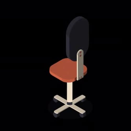 Modern Isometric Office Chair Build Up Animation