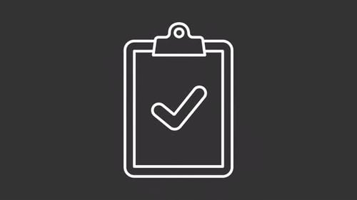 Animated Flat Design Clipboard with Checkmark Icon