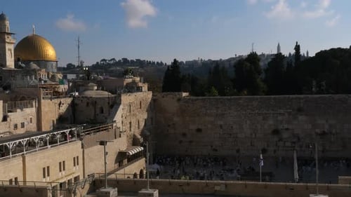 Dome of the Rock and Western Wall in Jerusalem, Israel