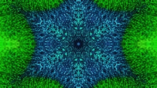 Abstract Blue Green Kaleidoscopic Organic Motion Background