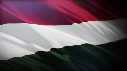 Seamless Loop Waving Hungary Flag Animation for Patriotic Projects