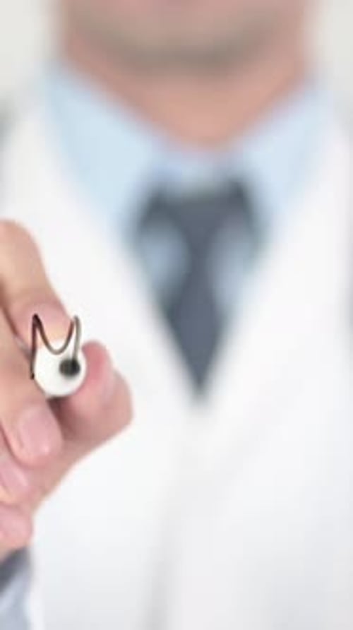 Mental Health, Doctor Writing on Transparent Glass, vertical video