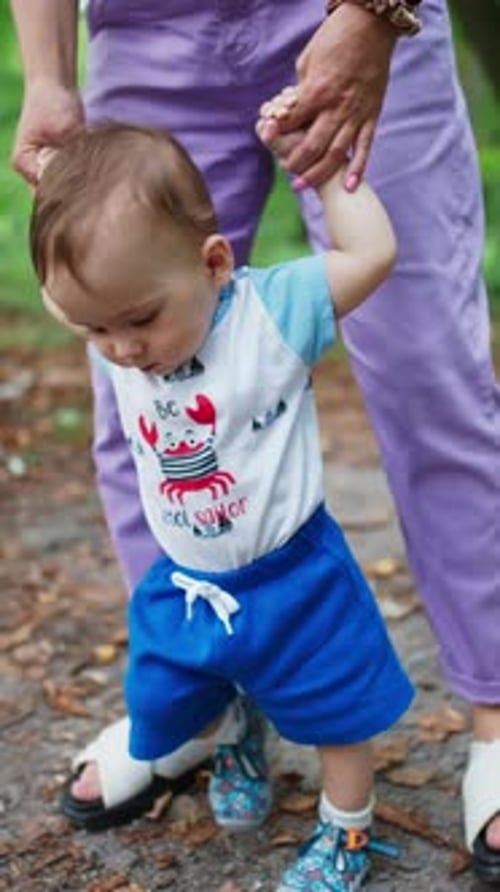 Baby Learning to Walk in Forest