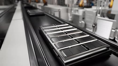 Batteriepack für Elektrofahrzeuge auf automatisierter Montagelinie