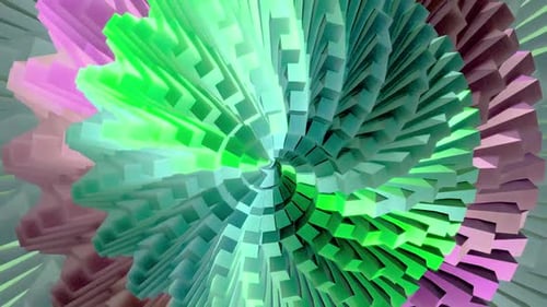 Colorful Abstract Geometric Rotating Pattern Seamless Loop