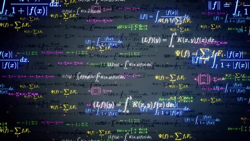 Math equations Background Greenscreen effect. Math and physics formulas ...