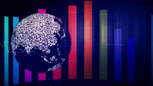 Global data matrix network world map 10