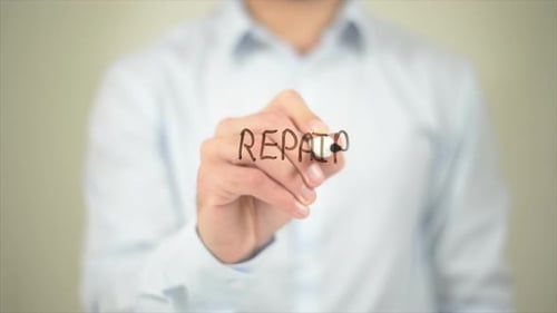 Writing Repair on an Invisible Screen
