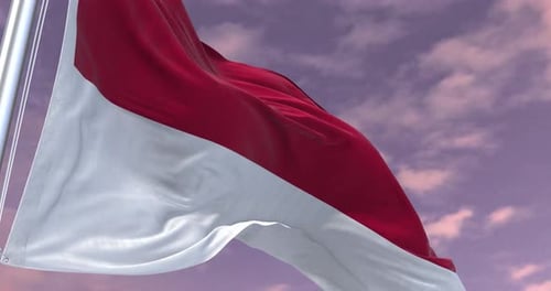 Waving National Flag Against a Dynamic Cloudy Sky