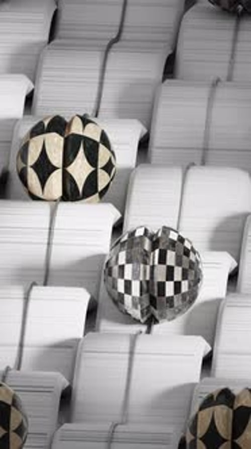 Vertikale, befriedigende, schleifbare 3D-Animation von eleganten Bällen, Illusionskonzeption