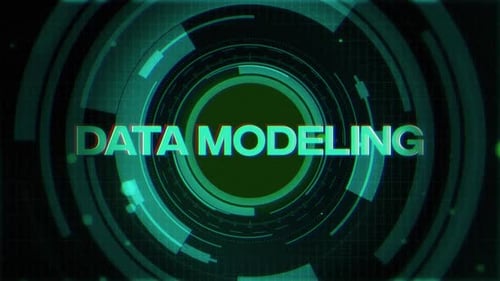 Futuristic Digital HUD Data Modeling Display