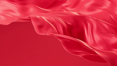 Dynamic Red Silk Fabric Wave Motion Background