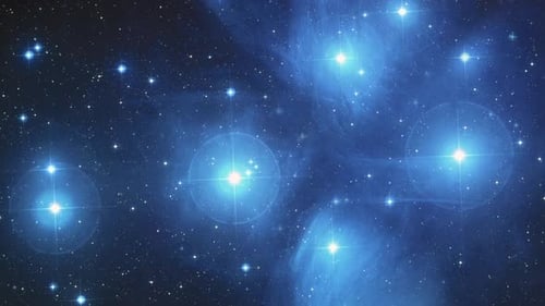 Shimmering Stars and Blue Nebula Animated Background