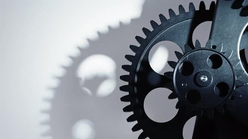 Abstract Mechanic Turning Industrial Clock Gears.