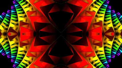 Multicolor Spiny Cylindrical Kaleidoscope Background Vj Loop In 4K