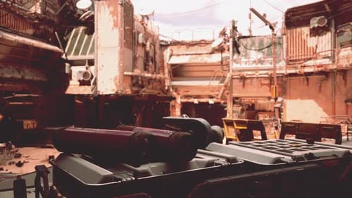A Powerful Machine Gun Resting on a Sturdy Metal Crate