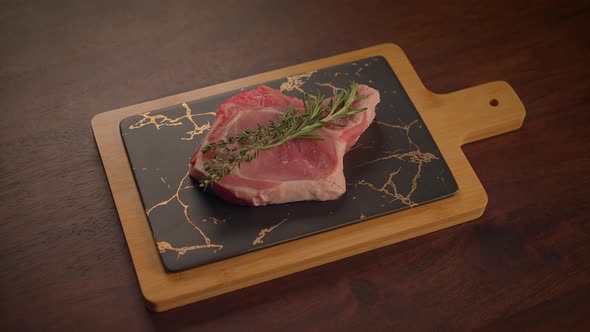 A Delicious Array of Fresh Meat on a Slate Board Garnished with ...