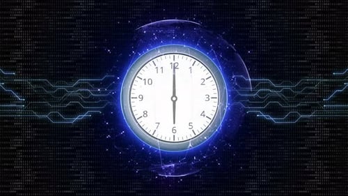 Abstrakter Technologie-Uhr-Hintergrund, Schleife