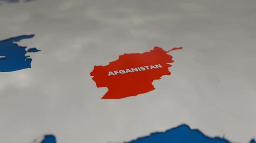 Modern 3D Country Map Highlight of Afghanistan