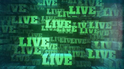 Animated 3D Live Text Loop with Green Grunge Effect