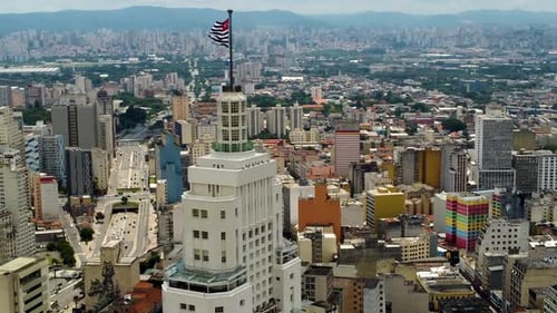 Cityscape of Sao Paulo Brazil. Stunning landscape of downtown district city.
