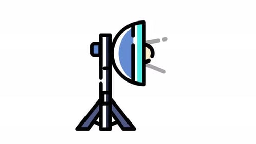 Animated Studio Light Icon Emitting Light Rays