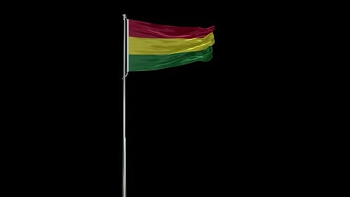 Bolivia National Flag Waving Loop Animation