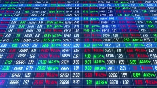 Stock Quotes Scrolling On Large Screens At Exchanges