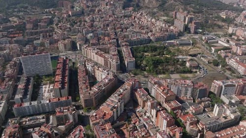 Aerial Footage of Multistorey Apartment Buildings in Residential Urban Borough City From Height