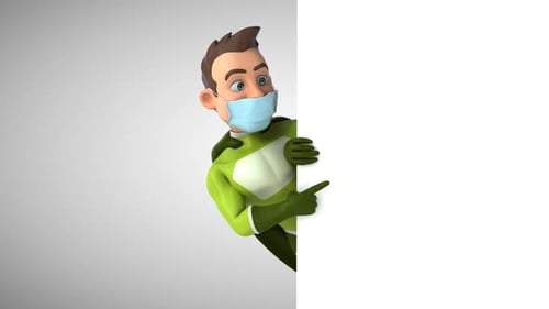 Fun superhero with a mask
